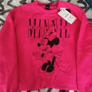Pink Minnie Mouse Cropped Jumper